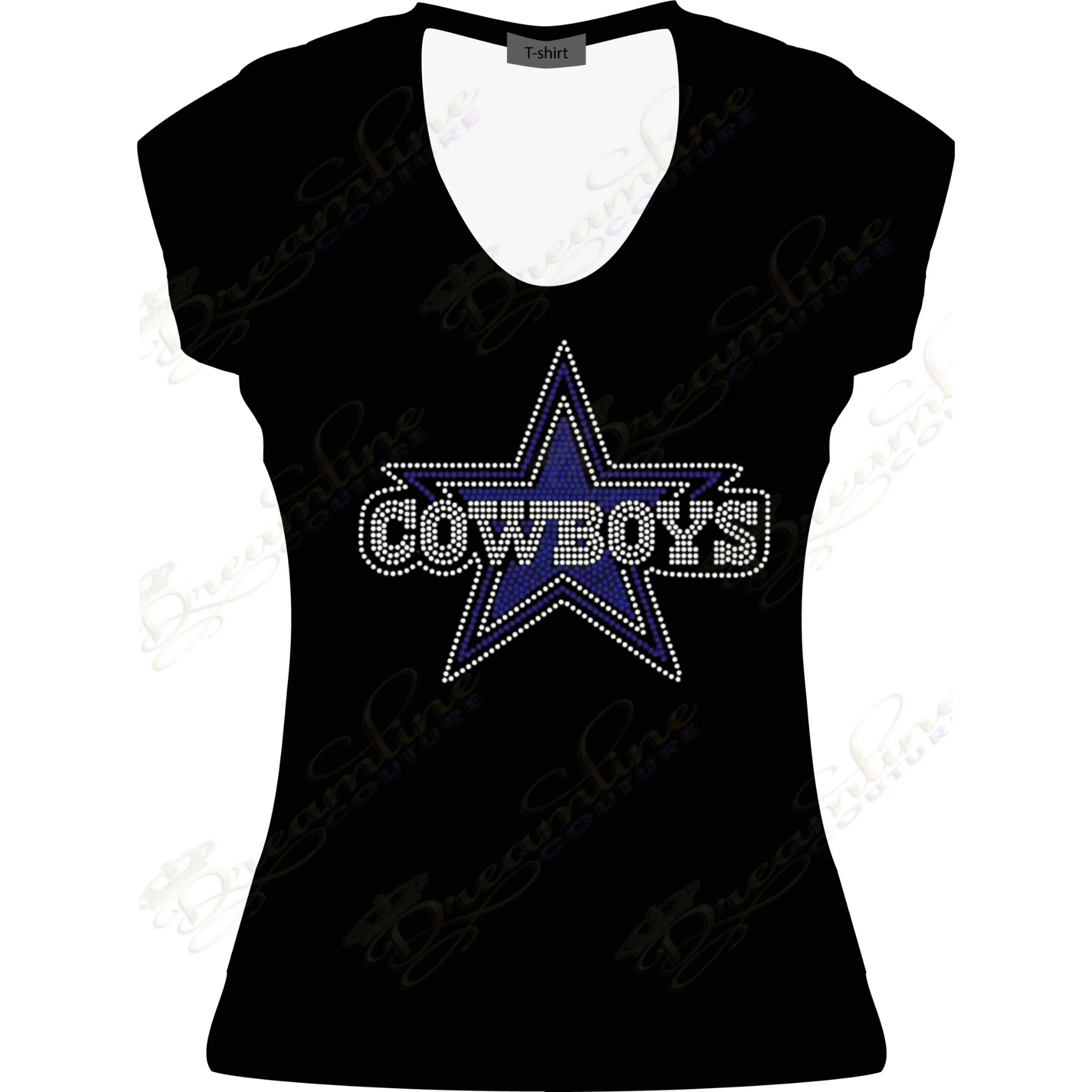 Rhinestone Sparkly Dallas Cowboys STAR Bling T-Shirt Tees – my